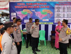 Cek Kesiapan Personil, Kapolres Agam Bersama Pemkab Kunjungi Pos Pelayanan Operasi Lilin Singgalang 2022