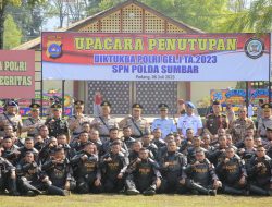 Wakapolda Sumbar Tutup Pendidikan dan Lantik Bintara Polri gelombang I T.A 2023 SPN Polda Sumbar
