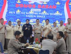 HUT Korpri ke 52, Korpri Polda Sumbar gelar Bakti Kesehatan Donor Darah