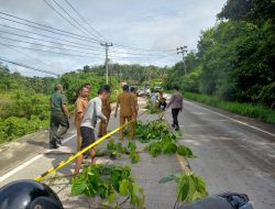 Polsek Pulau Punjung Bersama TNI dan Dinas PUPR Cepat Tanggap Atasi Dampak Longsor di Jalan Km. 7
