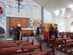 Polres Pasbar lakukan Sterilisasi di Gereja, Berikan rasa Aman saat umat Nasrani Beribadah