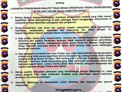 Kapolda Sumbar Keluarkan Maklumat Larangan Penggunaan Knalpot Bising/Brong