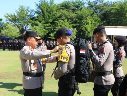 Kapolda Sumbar Pimpin Apel Pergeseran Pasukan Personel Polri BKO Pengamanan TPS tahap Pungut Suara Pemilu 2024