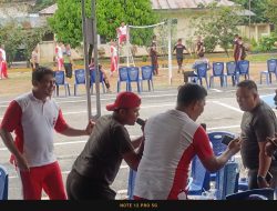 Tingkatkan Sinergitas, Personil Polres Dharmasraya Gelar Olahraga Bersama TNI