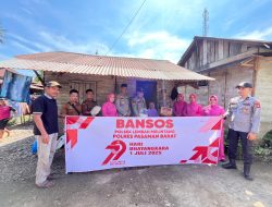 Polsek Lembah Melintang Salurkan Bansos dalam Rangka Menyambut Hari Bhayangkara Ke-79 Tahun 2025